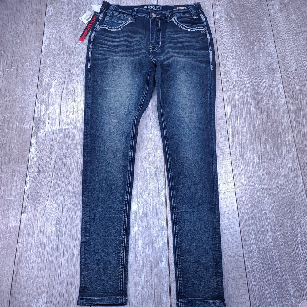 Rock and Roll Cowgirl Jeans Womens 28x30 High Rise Skinny Extra Stretch Denim